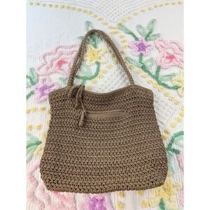 The Sak Crochet Tote Bag Brown Hobo Shoulder Bag